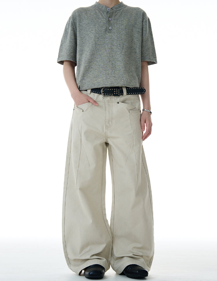 MADWITCH WIDE-LEG CASUAL PANTS #A607