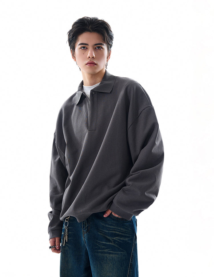 MADWITCH TURN-DOWN COLLAR VERSATILE TOP #0198