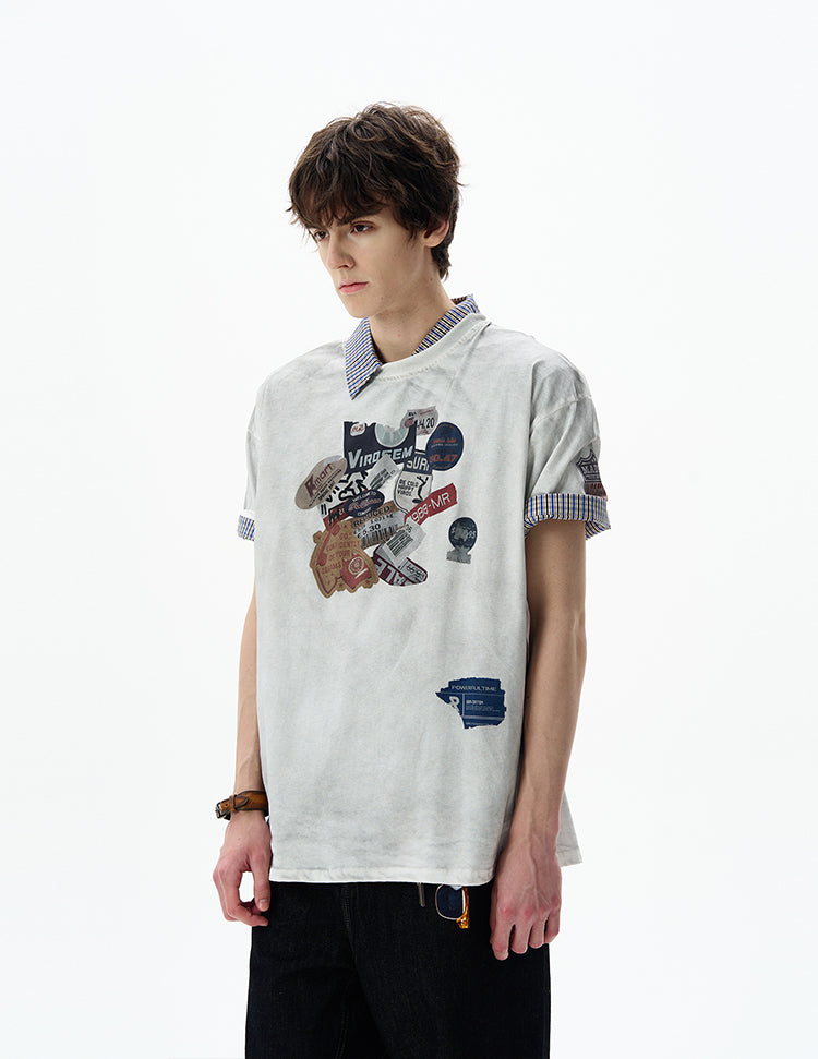 MADWITCH DIRTY DYE PRINTED TEE #8777