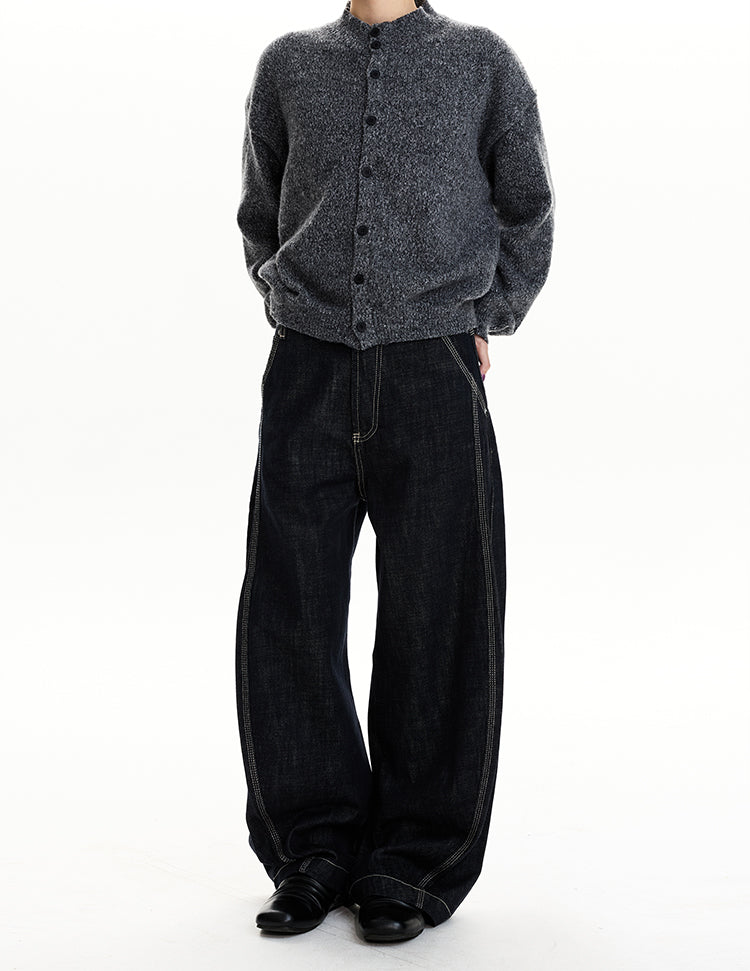 MADWIT RAW DENIM DECONSTRUCTED WIDE JEANS #GPC9781