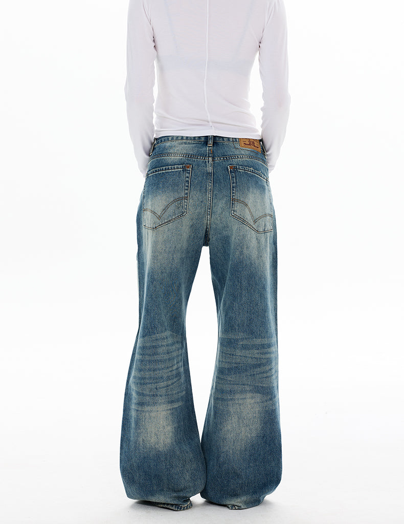 MADWITCH VINTAGE WASHED WIDE LEG JEANS #CK5550
