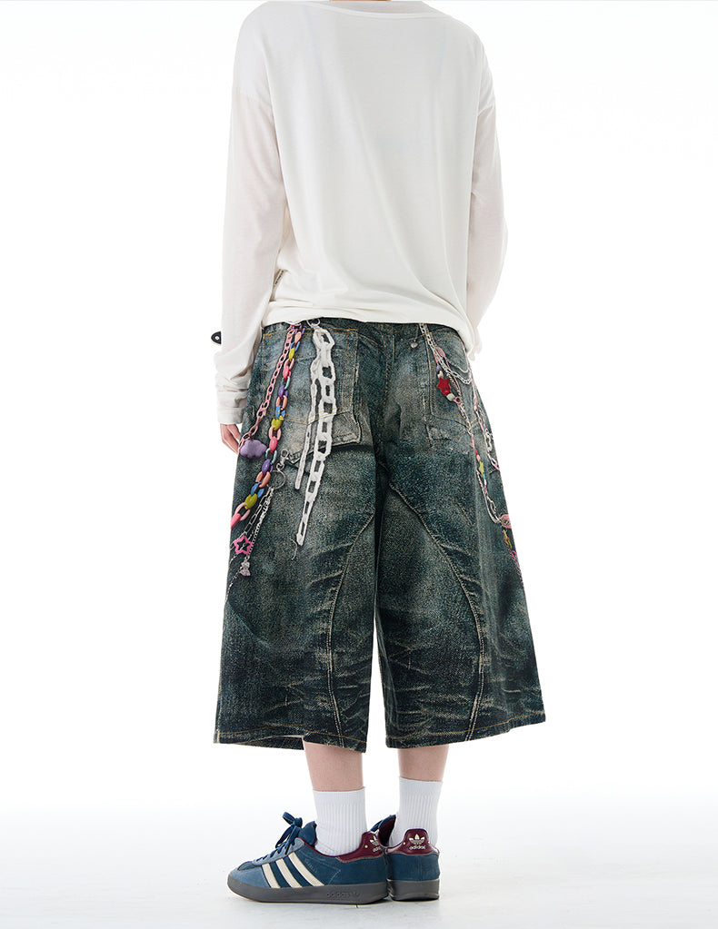 MADWITCH 3D PRINT DENIM PANTS #G6830