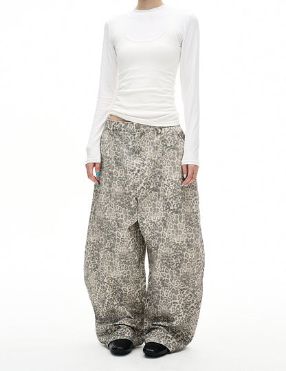 MADWITCH VINTAGE LEOPARD WIDE JEANS #A616