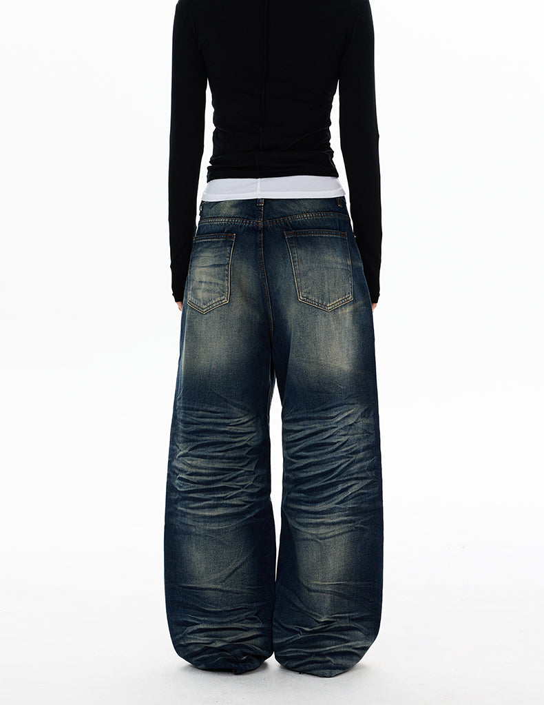 MADWITCH HEAVY WASH WIDE LEG JEANS #DR9692