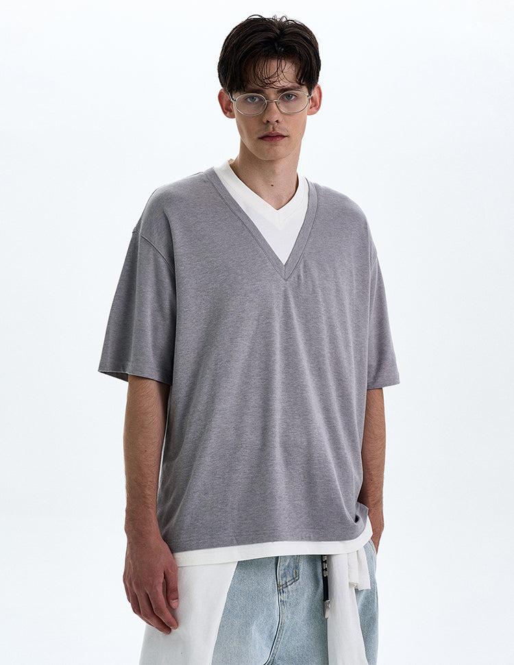 MADWITCH VINTAGE V-NECK TEE #180330