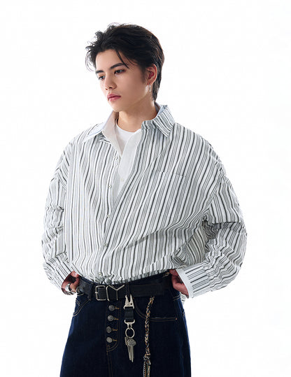 MADWITCH VINTAGE STRIPED SHIRT #L565