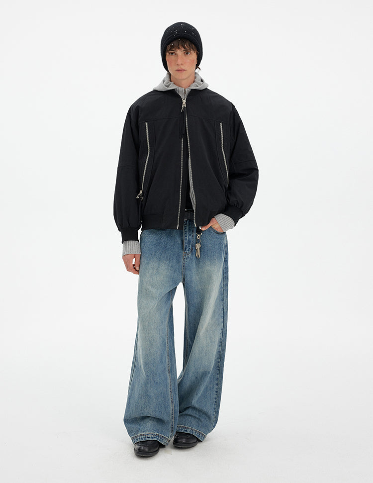 MADWITCH VINTAGE ZIP DOWN JACKET #7717
