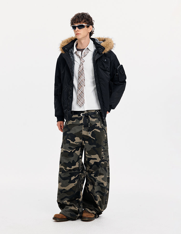 MADWITCH DETACHABLE HOOD QUILTED JACKET #IN058