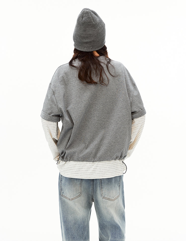 MADWITCH PATCHWORK FAUX LAYER TEE #T633