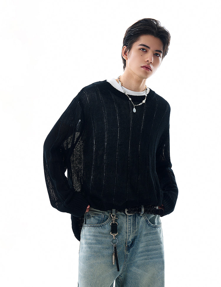 MADWITCH HOLLOW-OUT KNITTED LONG SLEEVE #81177