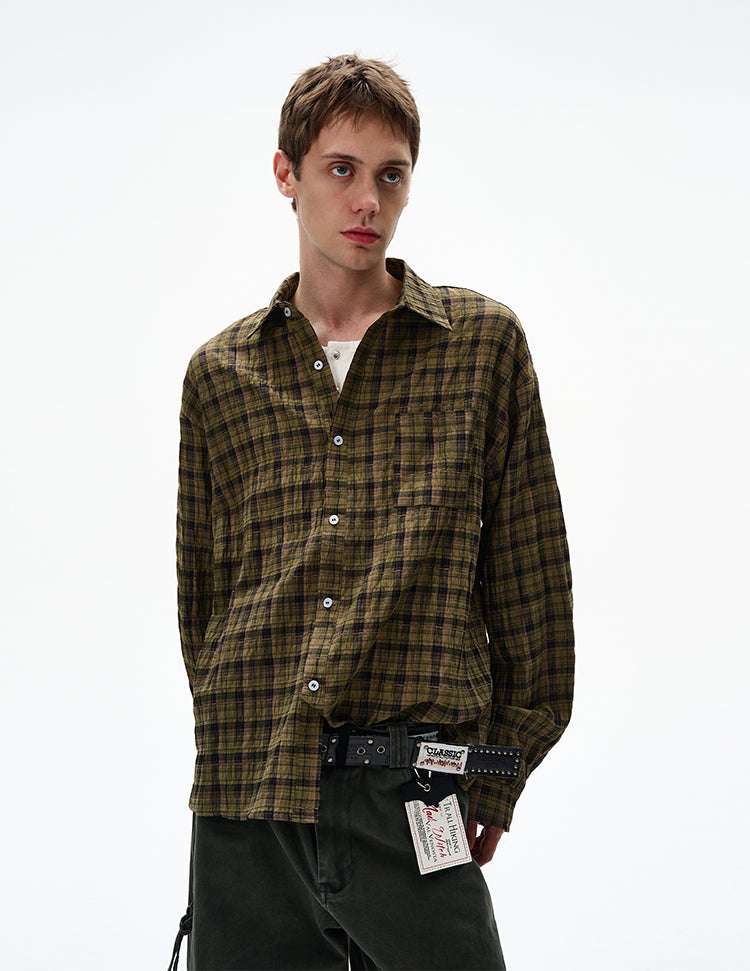 MADWITCH UNISEX AUTUMN PLAID SHIRT #CR6252