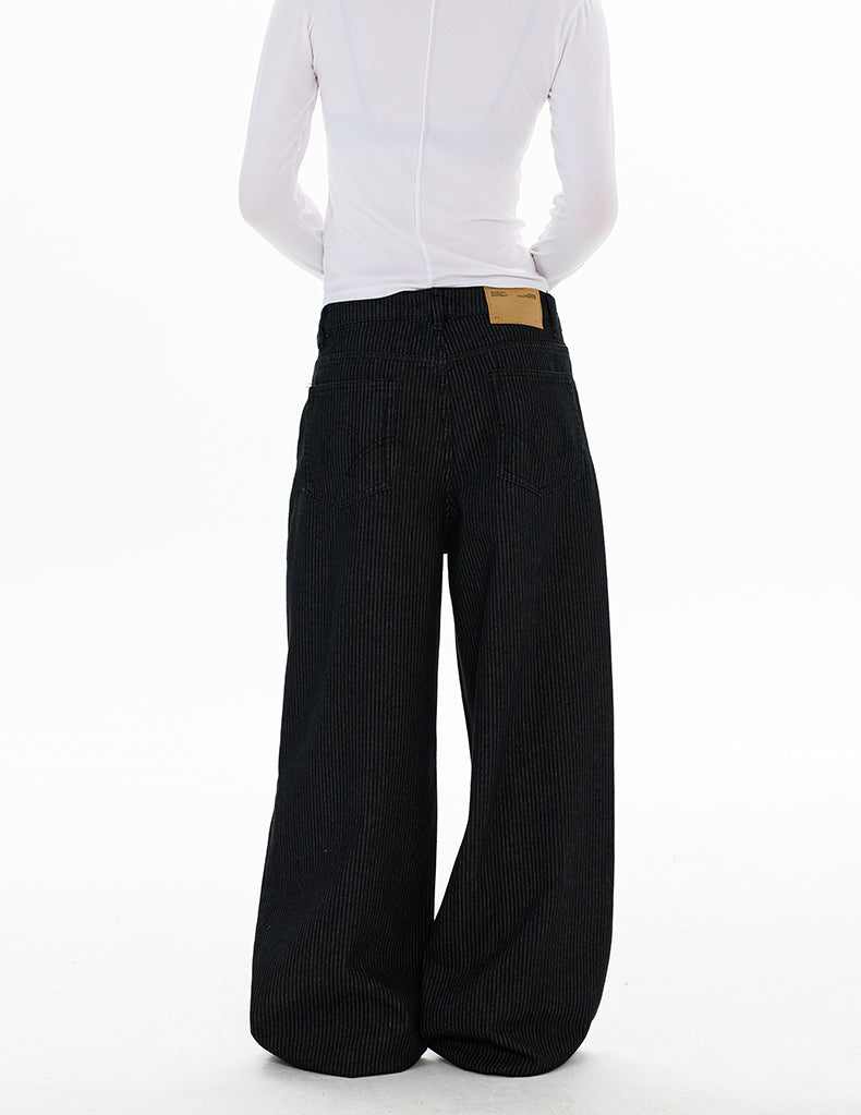 MADWITCH BUTTONED STRIPE WIDE TROUSERS #DR6989