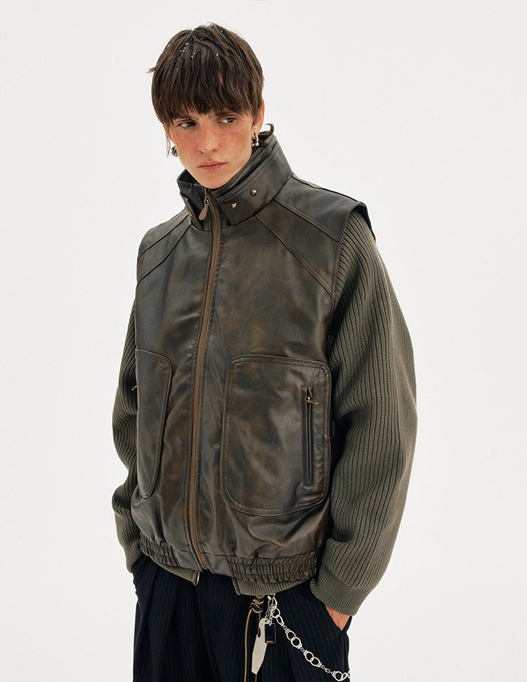 MADWITCH DECON LEATHER VEST #MJ04