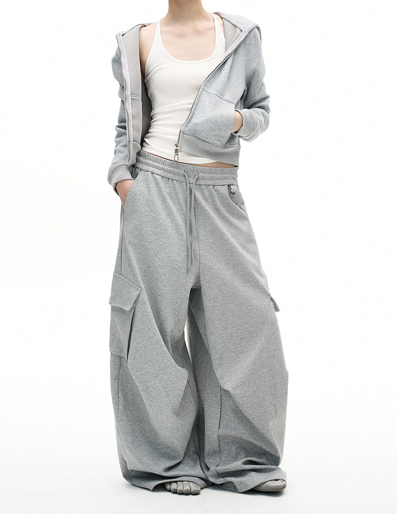 MADWITCH MULTI-POCKET WIDE SWEATPANTS #C930