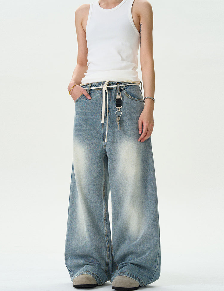 MADWITCH AMERICAN WASHED BAGGY DENIM PANTS #G6623