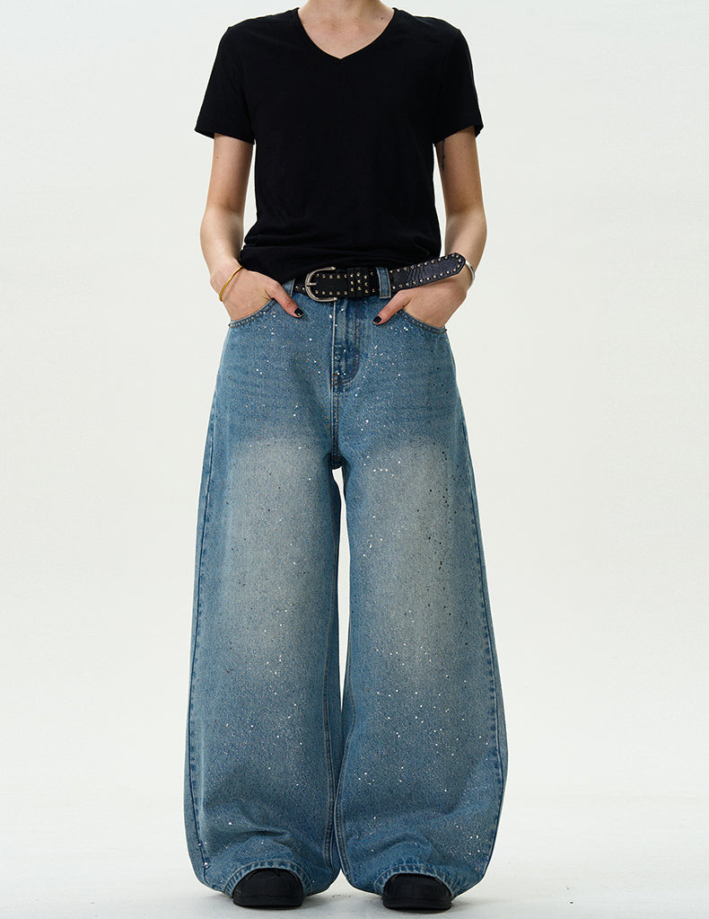 MADWITCH STAR PRINT WASHED DENIM JEANS #WHOA083