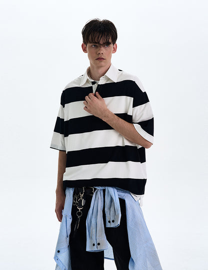 MADWITCH STRIPED LOOSE-FIT T-SHIRT #MD4178