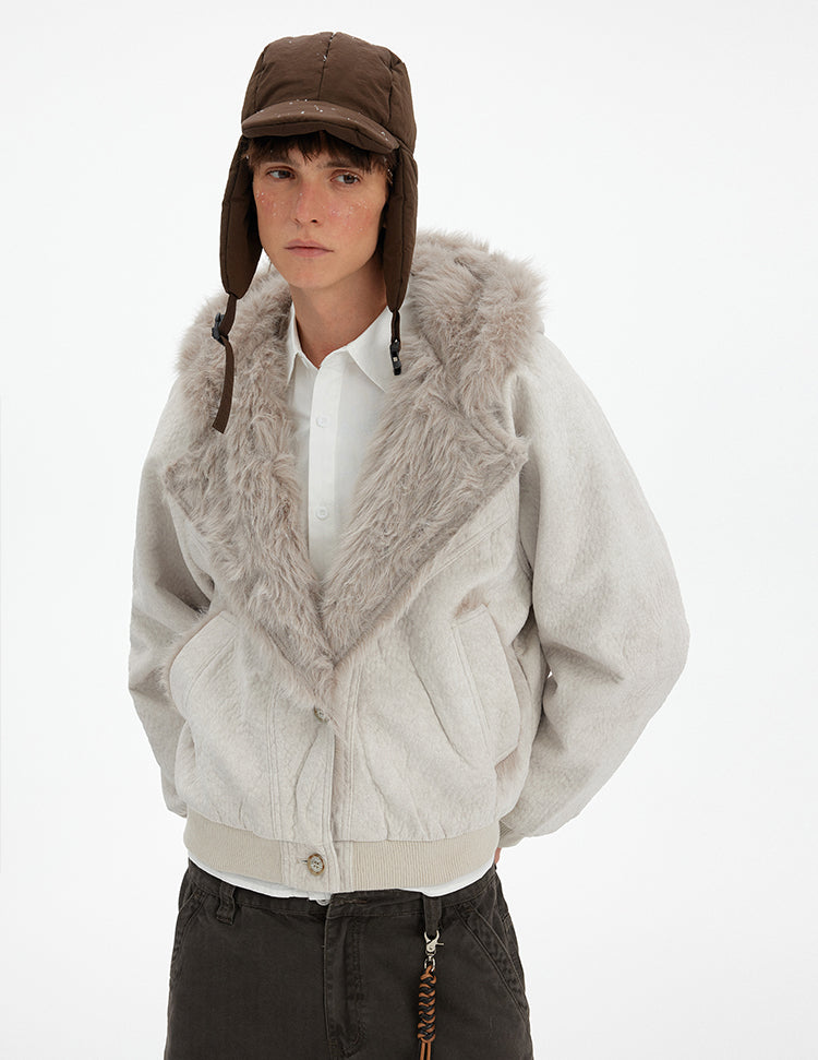 MADWITCH PATCHWORK FUR COLLAR PARKA JACKET #246031