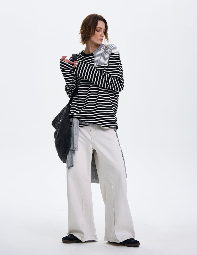 MADWITCH STRIPED CONTRAST LONG SLEEVE #SD12