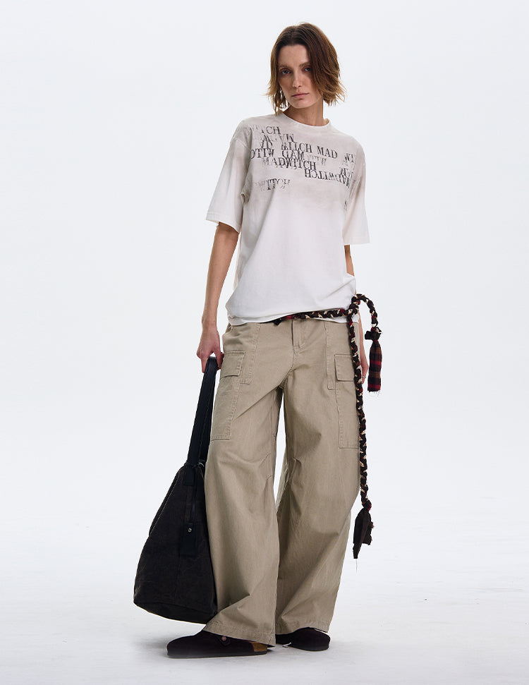 MADWITCH LETTER PRINT SHORT SLEEVE #MD3635