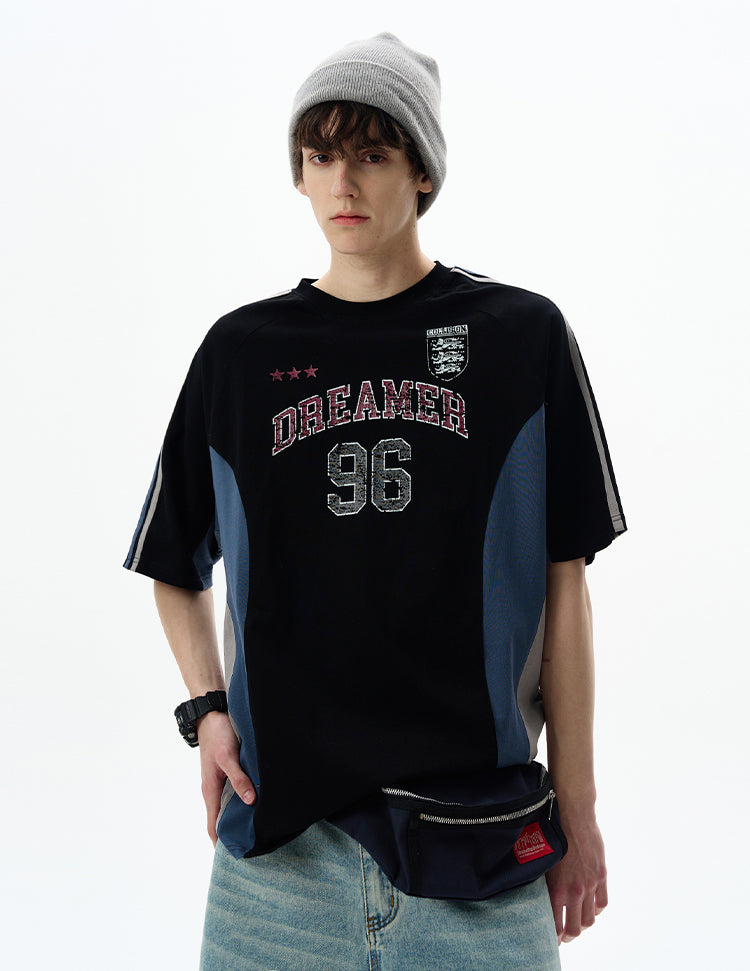 MADWITCH VINTAGE LETTER PRINT TEE #990559