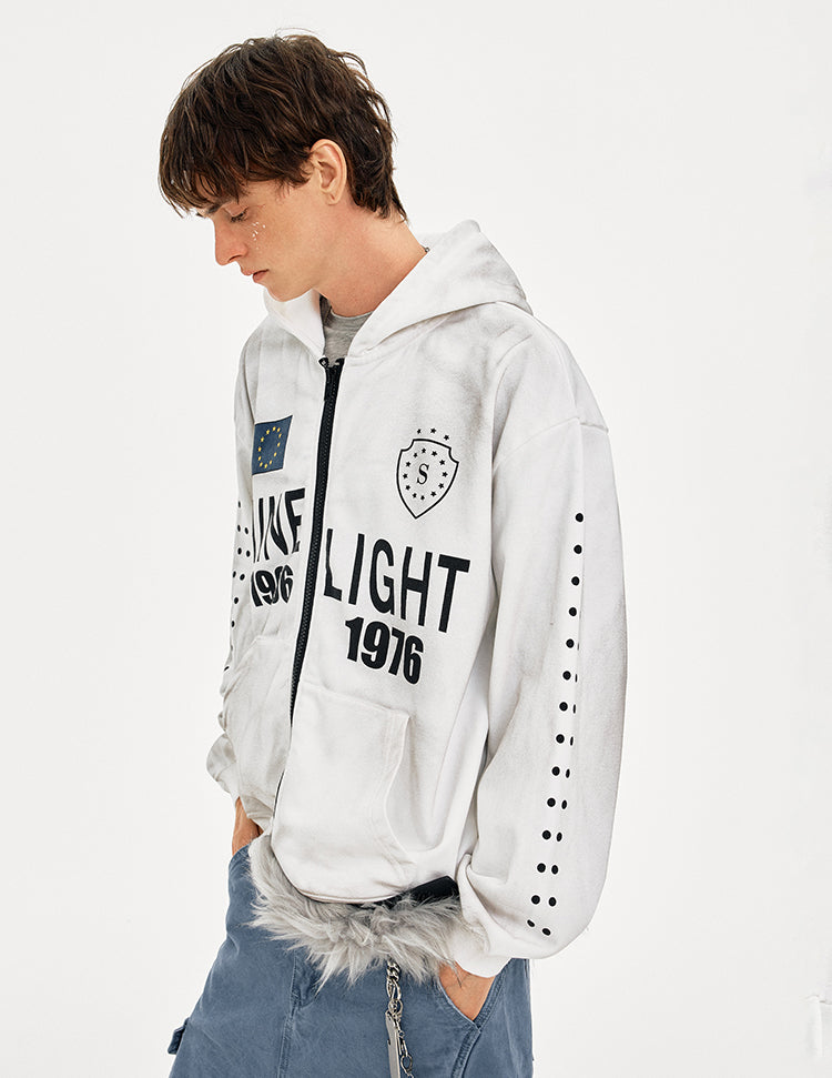 MADWITCH VINTAGE HOODED SWEATSHIRT LETTER PRINT #AW25169