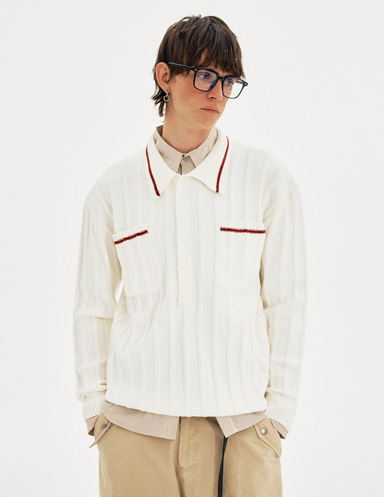 MADWITCH TWIST COLLAR SWEATER #AW25301