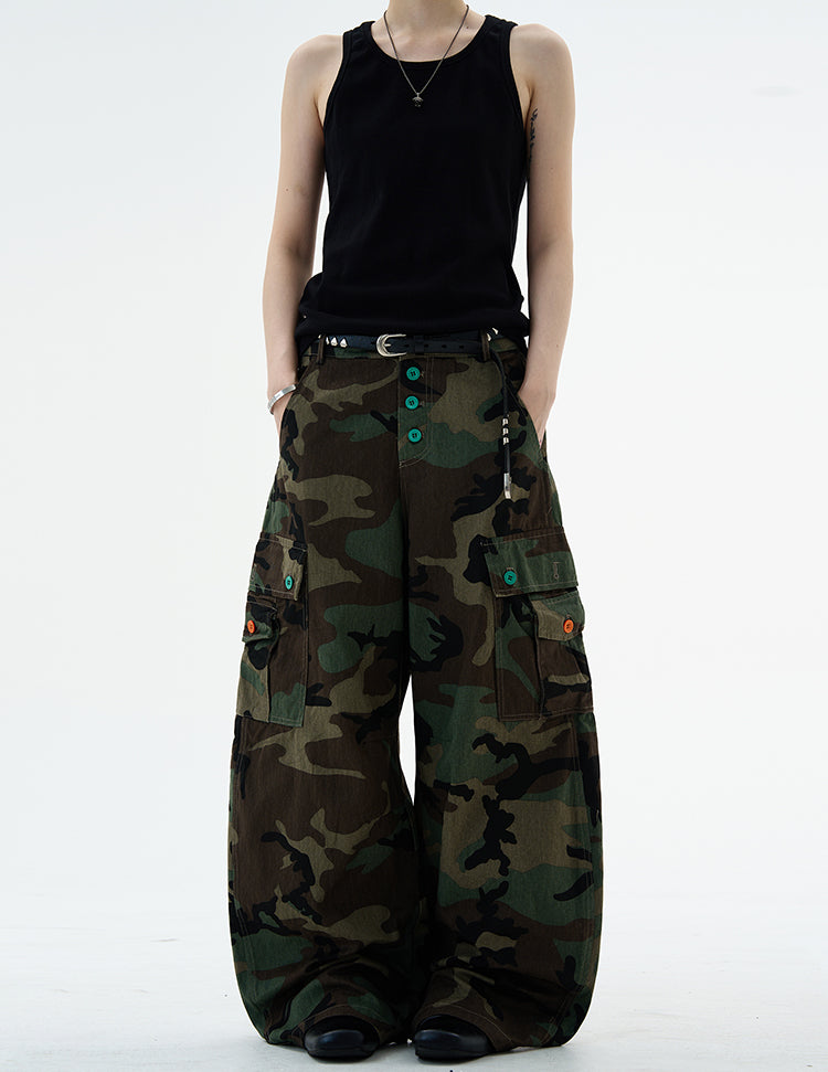MADWITCH CAMO UTILITY CARGO PANTS #H5774