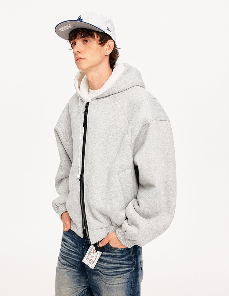 MADWITCH DECONSTRUCTED HOODED FLEECE JACKET #DW1631