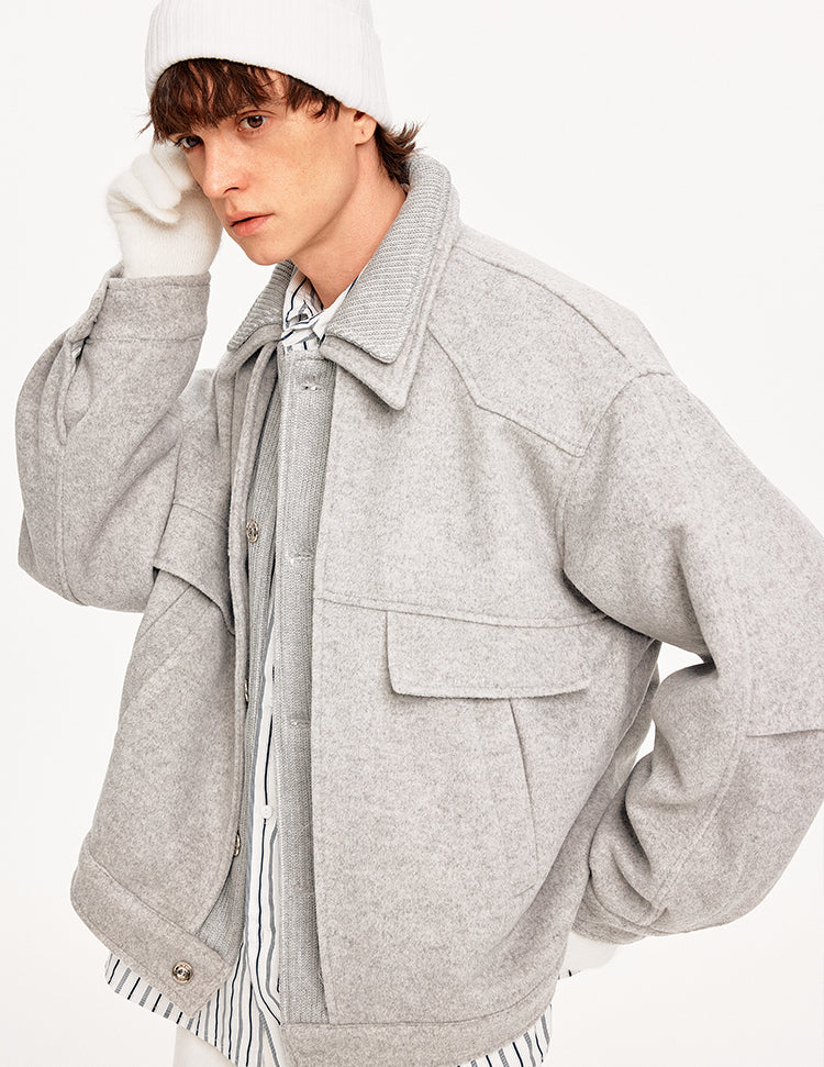MADWITCH FAUX LAYER DOUBLE COLLAR JACKET #180956