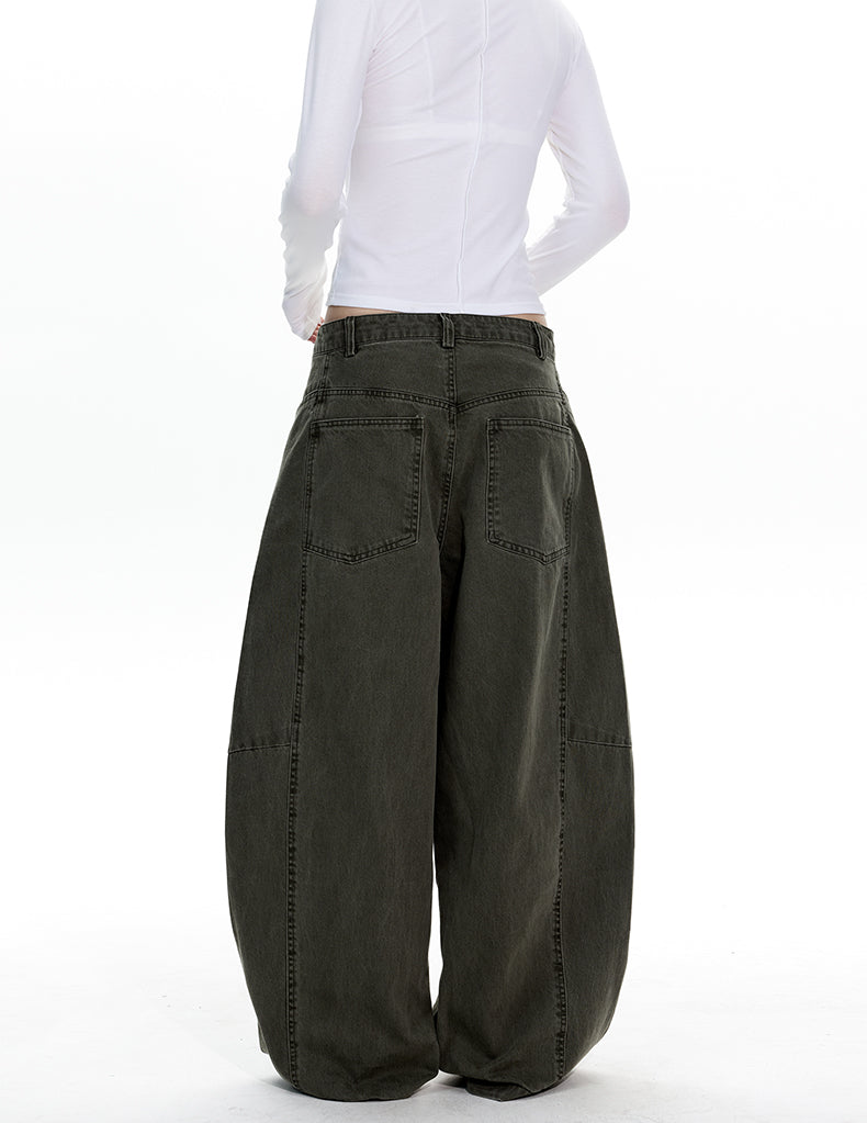 MADWITCH DECONSTRUCTED WASHED WIDE PANTS #A620