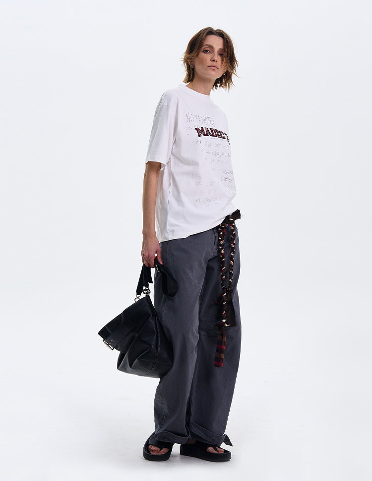 MADWITCH ORIGINAL LETTER PRINT T-SHIRT #MD4116