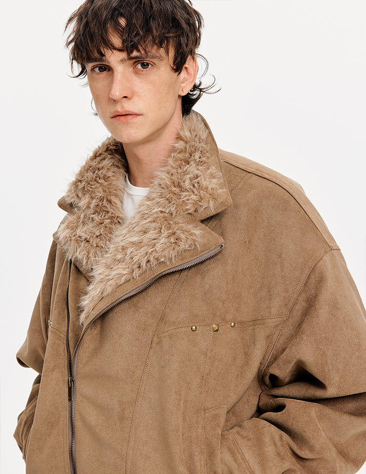 MADWITCH SUEDE DECONSTRUCTED FUR COAT #991081