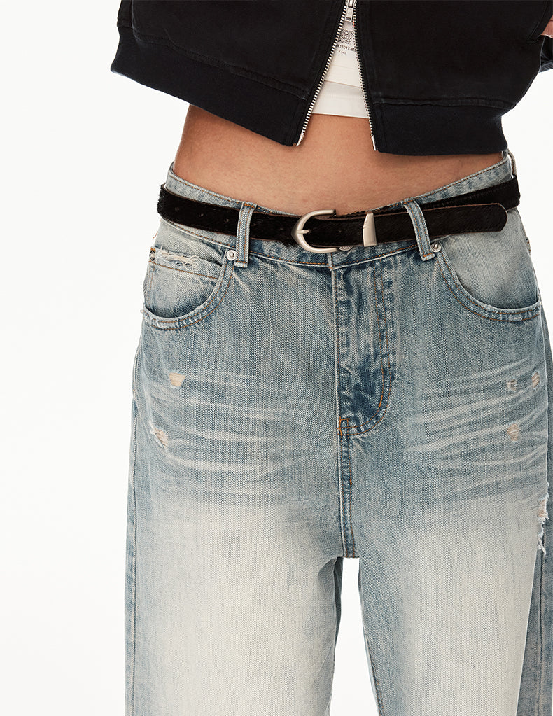 MADWIT DISTRESSED FADED JEANS #WH0A125