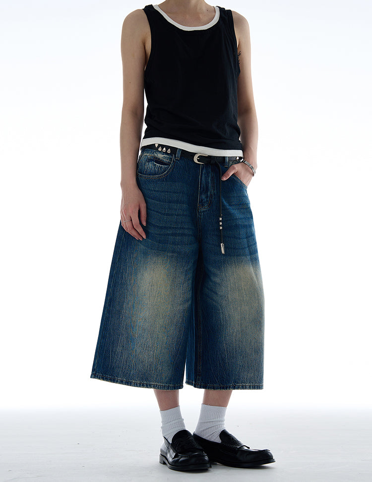 MADWITCH WASHED CROPPED DENIM JEANS #WHOA103