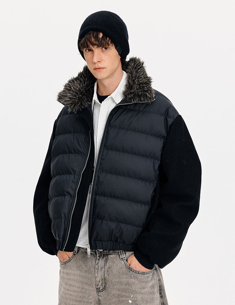 MADWITCH QUILTED STAND COLLAR DOWN JACKET #M0128