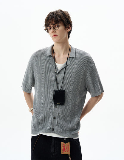 MADWITCH OLD MONEY CABLE KNIT SHIRT #68827