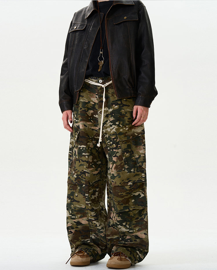 MADWITCH CAMO RUCHED CARGO PANTS #CK6578