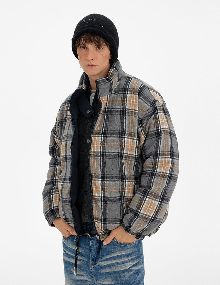 MADWITCH REVERSIBLE PLAID PUFFER JACKET #254YR10160