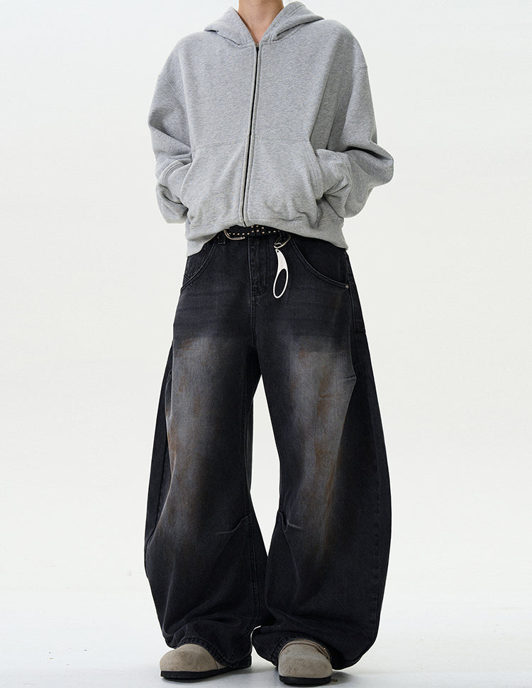 MADWITCH DIRTY SPRAY WIDE-LEG DENIM JEANS #CK9373