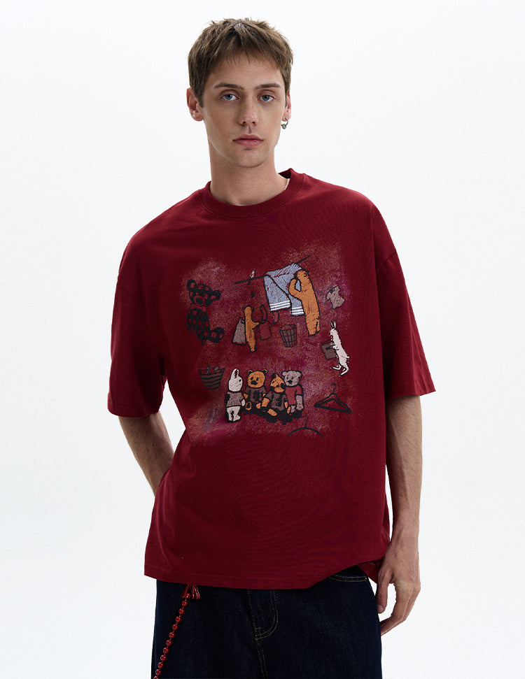 MADWITCH VINTAGE PRINT TEE #321