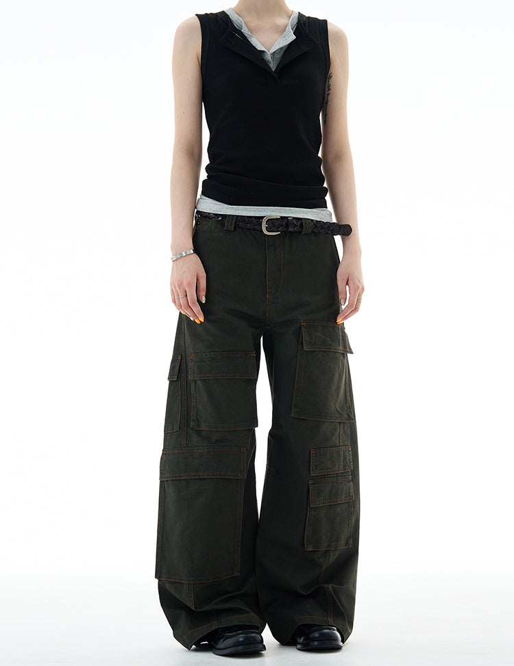 MADWITCH UNISEX MULTI-POCKET CARGO PANTS #A611