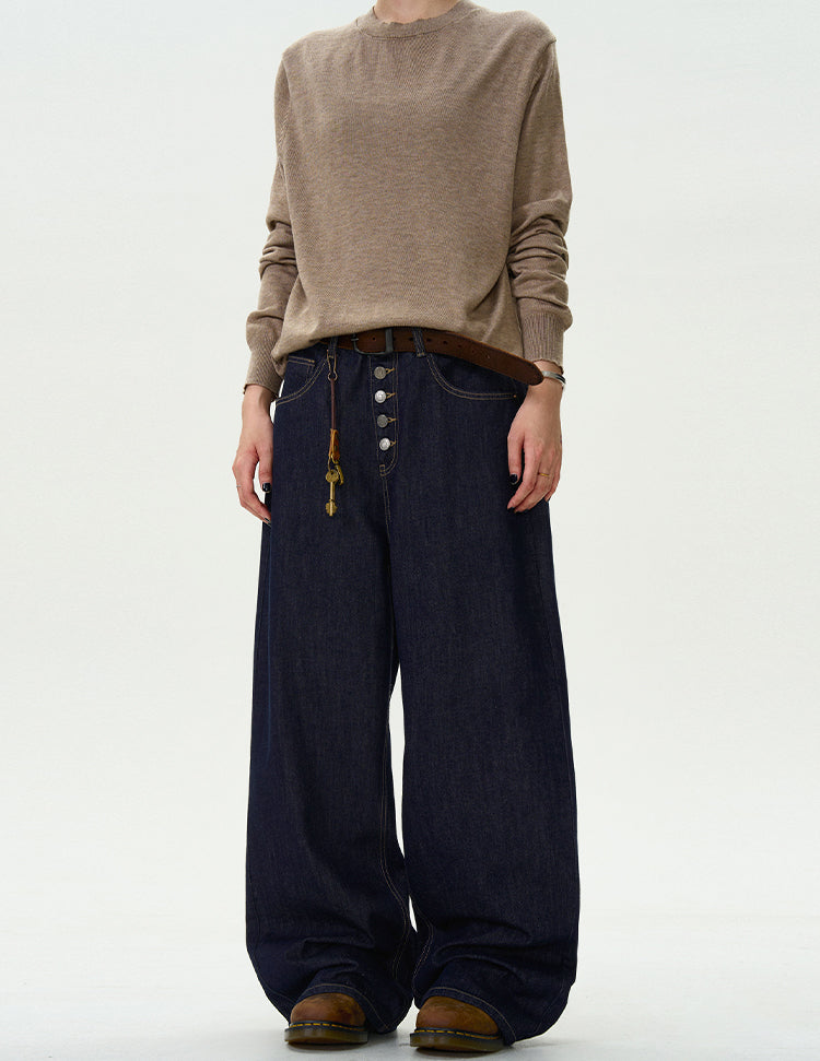MADWITCH BUTTON-FLY STRAIGHT-LEG JEANS #WHOA094