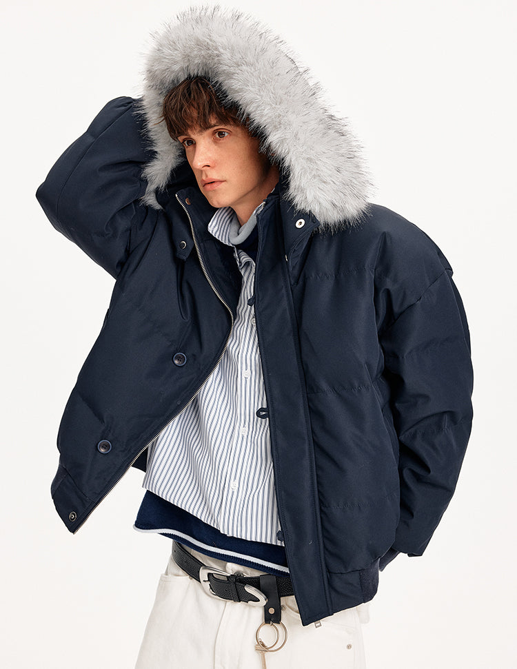 MADWITCH HOODED MINIMALIST DOWN JACKET #630321