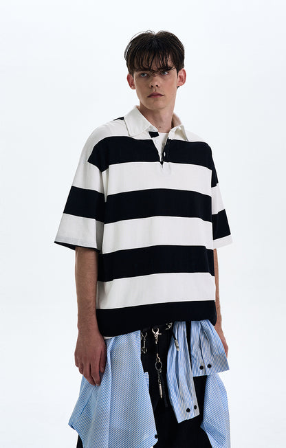 MADWITCH STRIPED LOOSE-FIT T-SHIRT #MD4178