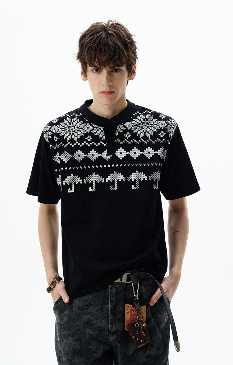 MADWITCH FAIR ISLE COTTON TEE #27351