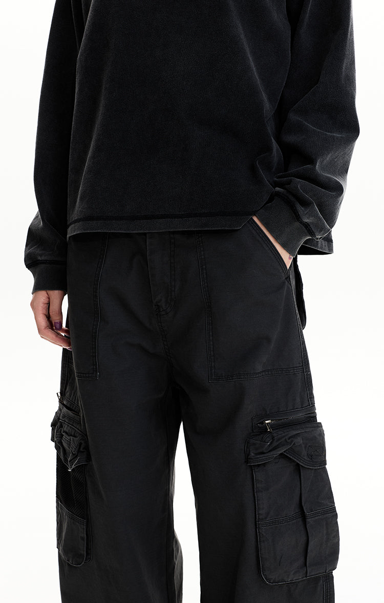 MADWIT WASHED MULTI-POCKET WORK PANTS #CK6923