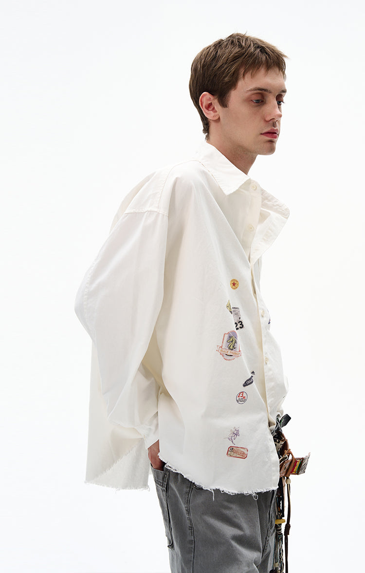 MADWITCH RAW-EDGE LONG SLEEVE SHIRT #BR92
