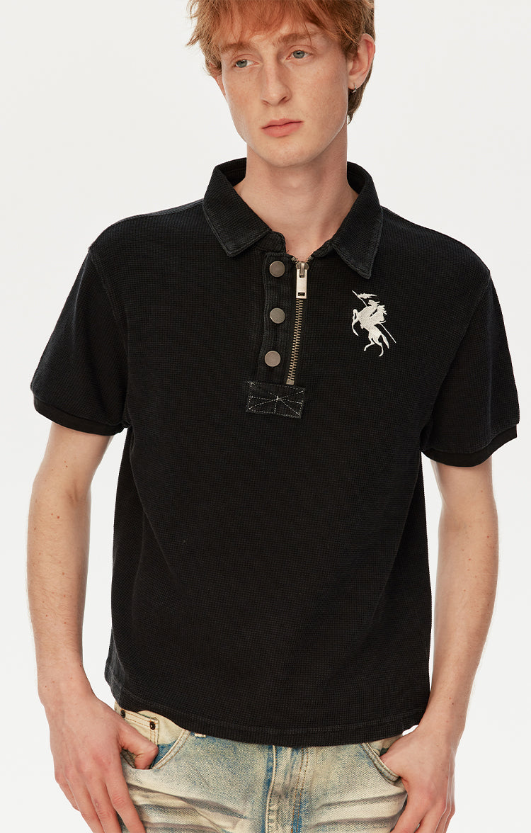 MADWITCH WASHED POLO TEE #AW26013