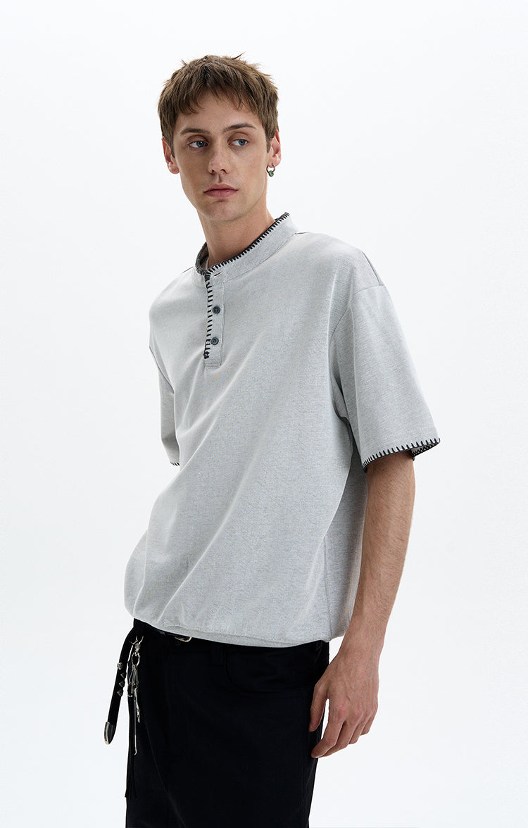 MADWITCH HENLEY NECK TEE #C1699X25